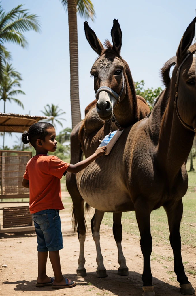 A donkey with a junior incha from Barranquilla