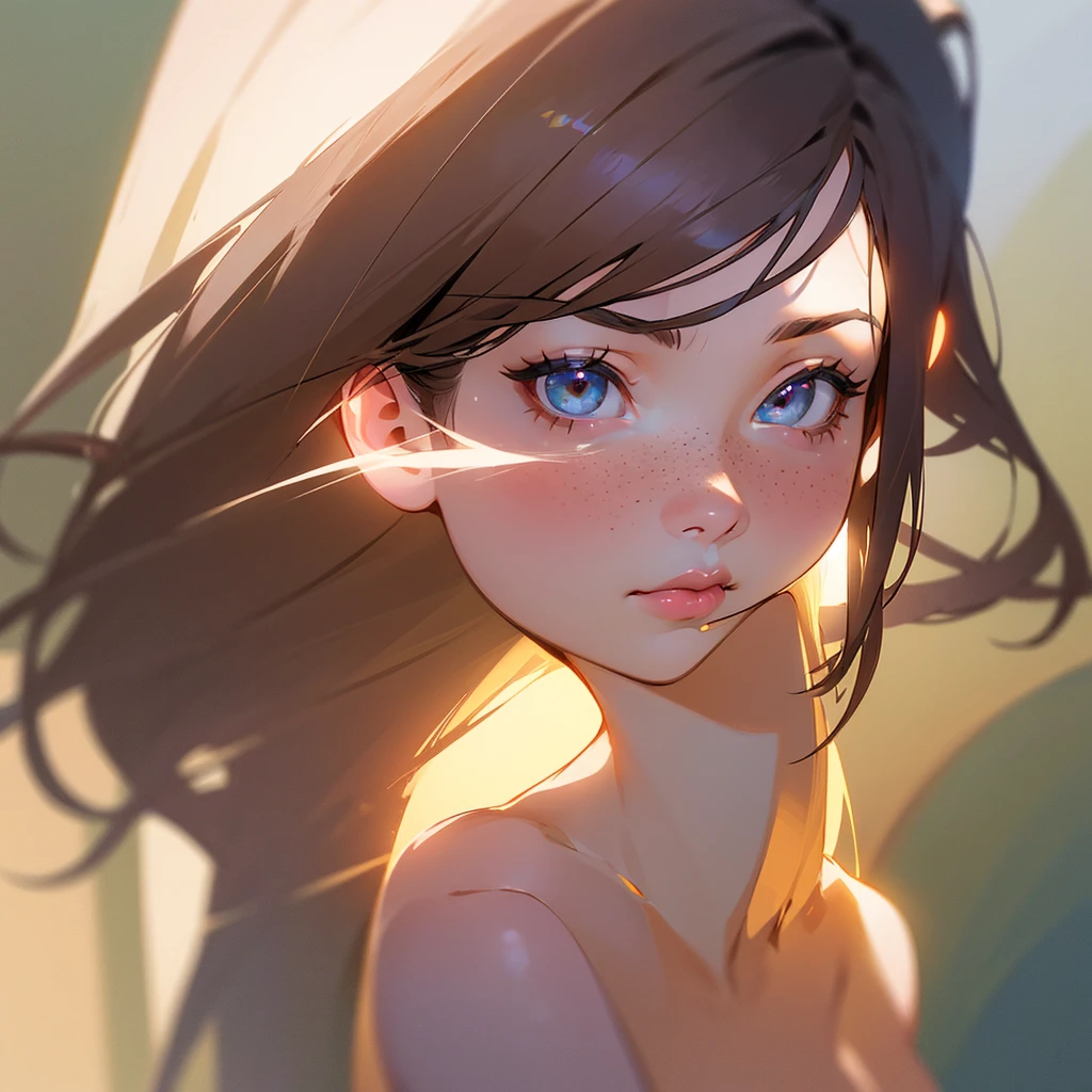((masterpiece)), best quality, extremely detailed face, ultra high res, (photorealistic:1.4), Amazing, finely detail, huge filesize, correct exposure, 1 girl, Athletic Body, 172cm height, (intricate details), SOLO, looking at the viewer, perfect lighting, realistic, lips, blush, shiny skin, fair skin, extremely detailed face, beautiful detailed eyes,cute freckles face, (detail skin:1.2), depth of view, ,((naked,)), fullbody shot, standing,na