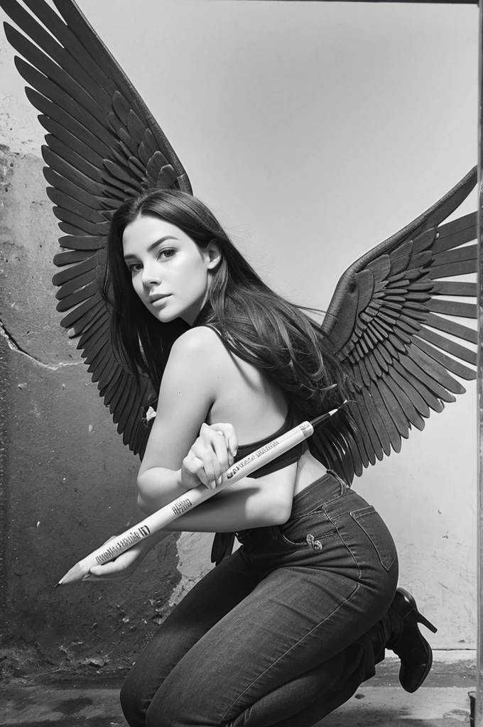 Pencil with wings

