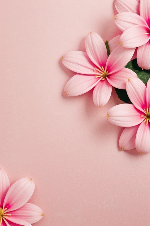((Best Quality)), (detailed), Pink background, with pink Hawaiian flowers that are everywhere realistic style