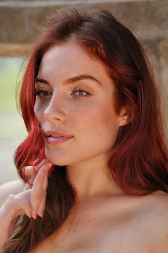 ((best quality)), ((masterpiece)), (detailed), 1girl, , red hair, sexy, penises on face