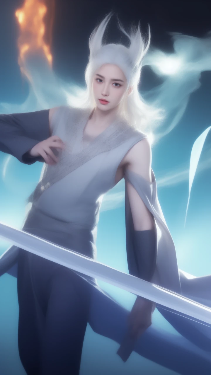 Boy with white hair