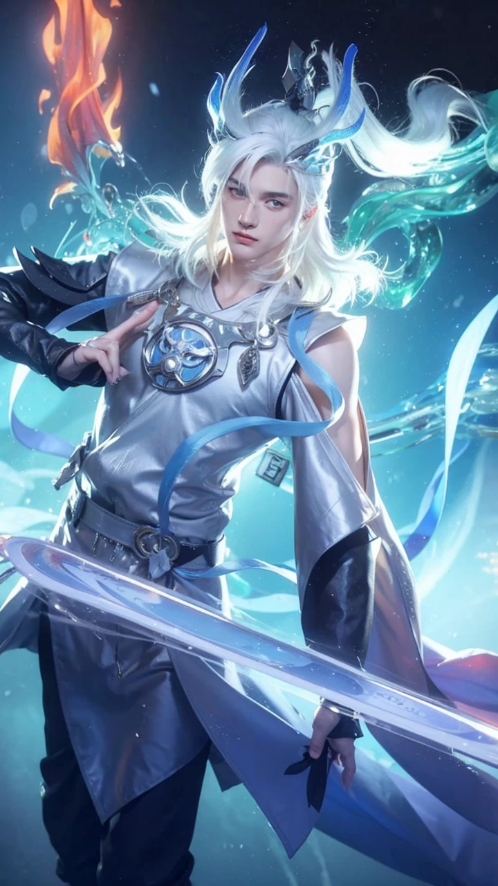 Boy with white hair