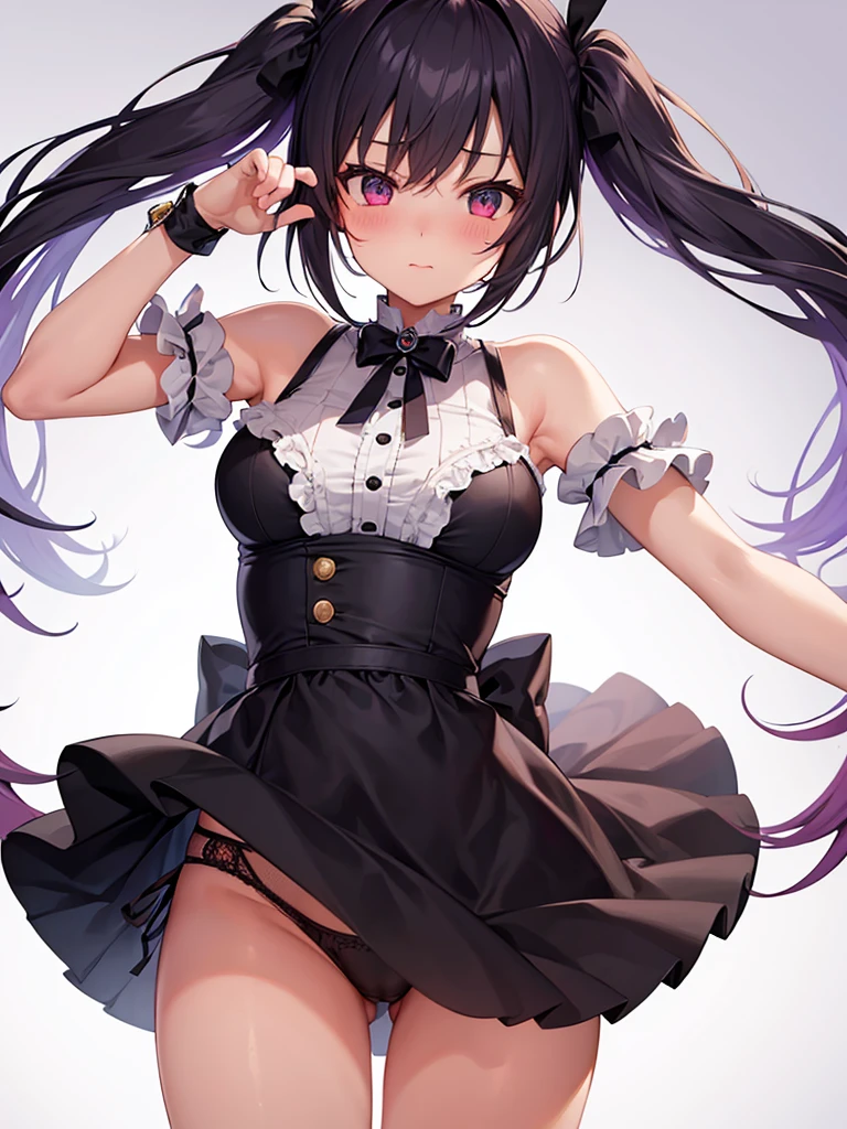 One girl, High resolution, Blushing, Character Design,underwear,panties,Twin tails