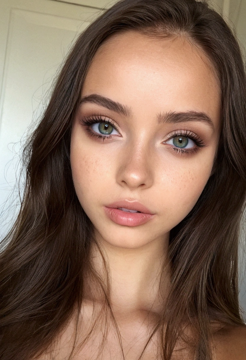 femme arafée colombienne , Fille sexy aux yeux verts, portrait sophie mudd, cheveux bruns et grands yeux, selfie d'une jeune femme, yeux de la chambre, violette myers, sans maquillage, maquillage naturel, regarder directement la caméra, visage avec artgram, maquillage subtil, superbe photo de tout le corps, yeux verts perçants