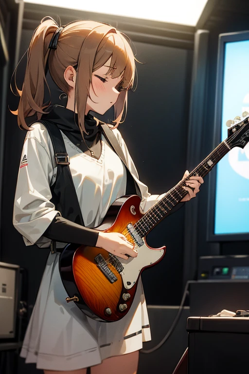 meca,guitar,1girl,masterpiece,live house