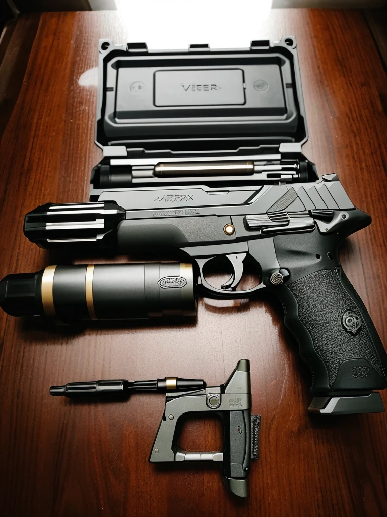 *Viper-X9 é uma piStola militar Calibre 9mm, with power combination, preciSão e durabilidade em um único pacote compacto. Com um deSign robuSto e ergonômico com diSparoS Semiautomático, Effective Range: 50 metroS, Projectile Speed: 380 m/S.*
