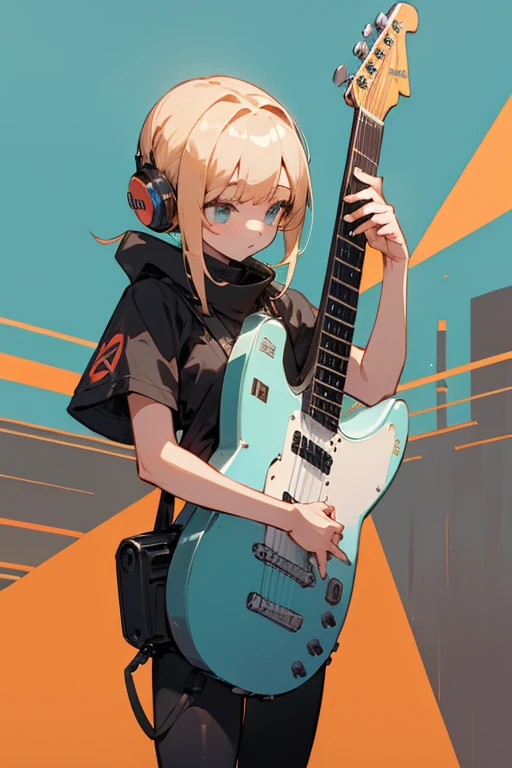 MECA,droid,robot,guitar,1girl,masterpiece,beat quality,(Break ライブハウス,beautiful background,)
