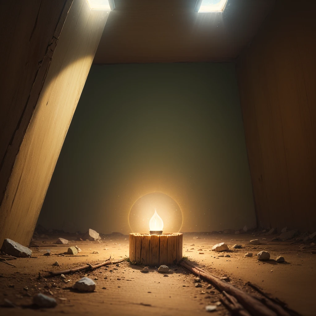 In an empty and dark place a small light appears 
