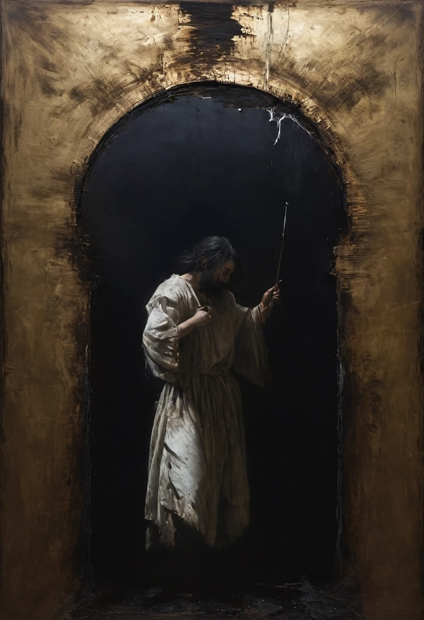 painting of a error. Inspiration, cinematic scene, volumetric lights, ultra realistic, in the style of nicola samori