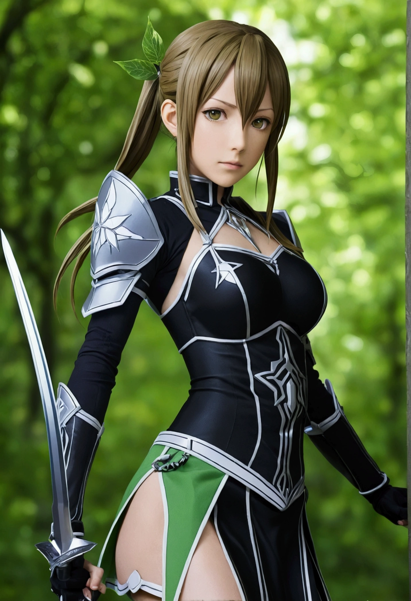 Sword art online leaf, she looks sexy in the hunt