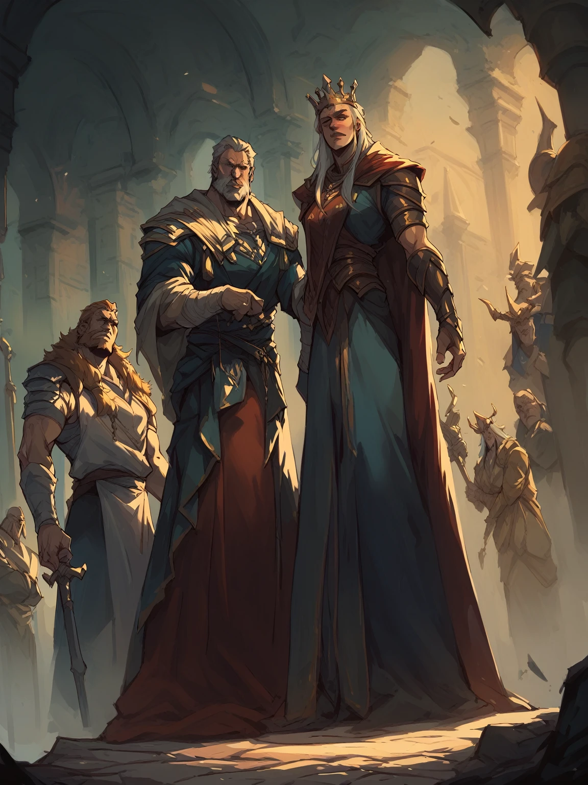 three primordial kings: Alderon, the King who commanded Nature; Lyra, the queen who commanded Magic; e Drakthar, the King of War. standing together, They ruled the three kingdoms (品質)