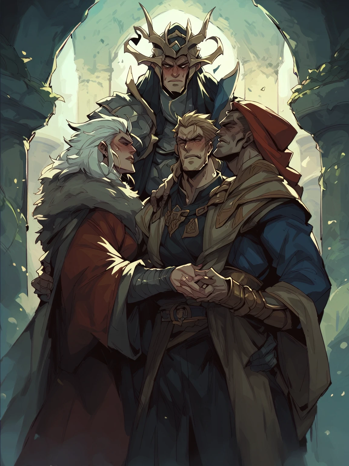 three primordial kings: Alderon, the King who commanded Nature; Lyra, the queen who commanded Magic; e Drakthar, the King of War. standing together, They ruled the three kingdoms (品質) 