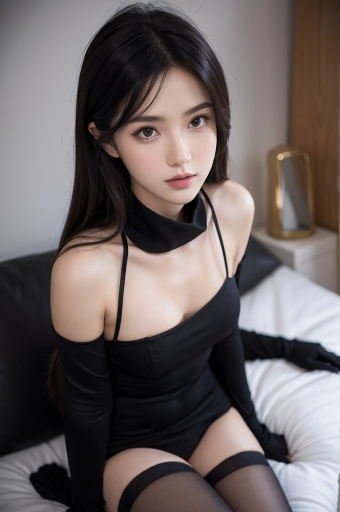 Beauty in black stockings