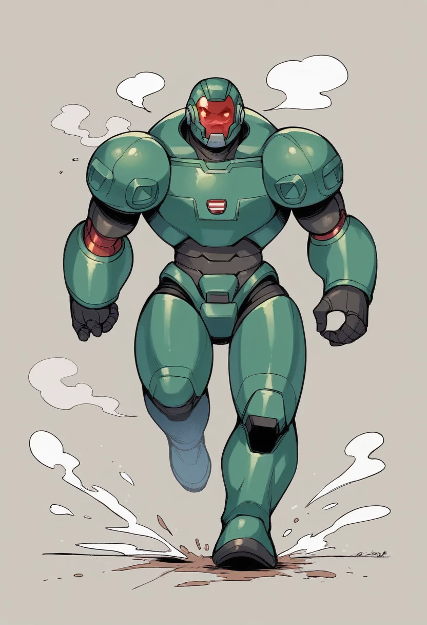 Create an image depicting Iron Man in his iconic red and gold suit. He is walking inside a large spoon, which serves as his path. Iron Man is simultaneously eating a burger with one hand and holding a cup of tea in the other. Ensure the background shows a casual or whimsical setting that complements the unusual scene. Pay attention to the details of Iron Man’s suit, the texture of the burger, and the steam rising from the tea. The image should be colorful and dynamic, capturing the playful and surreal nature of the scenario.