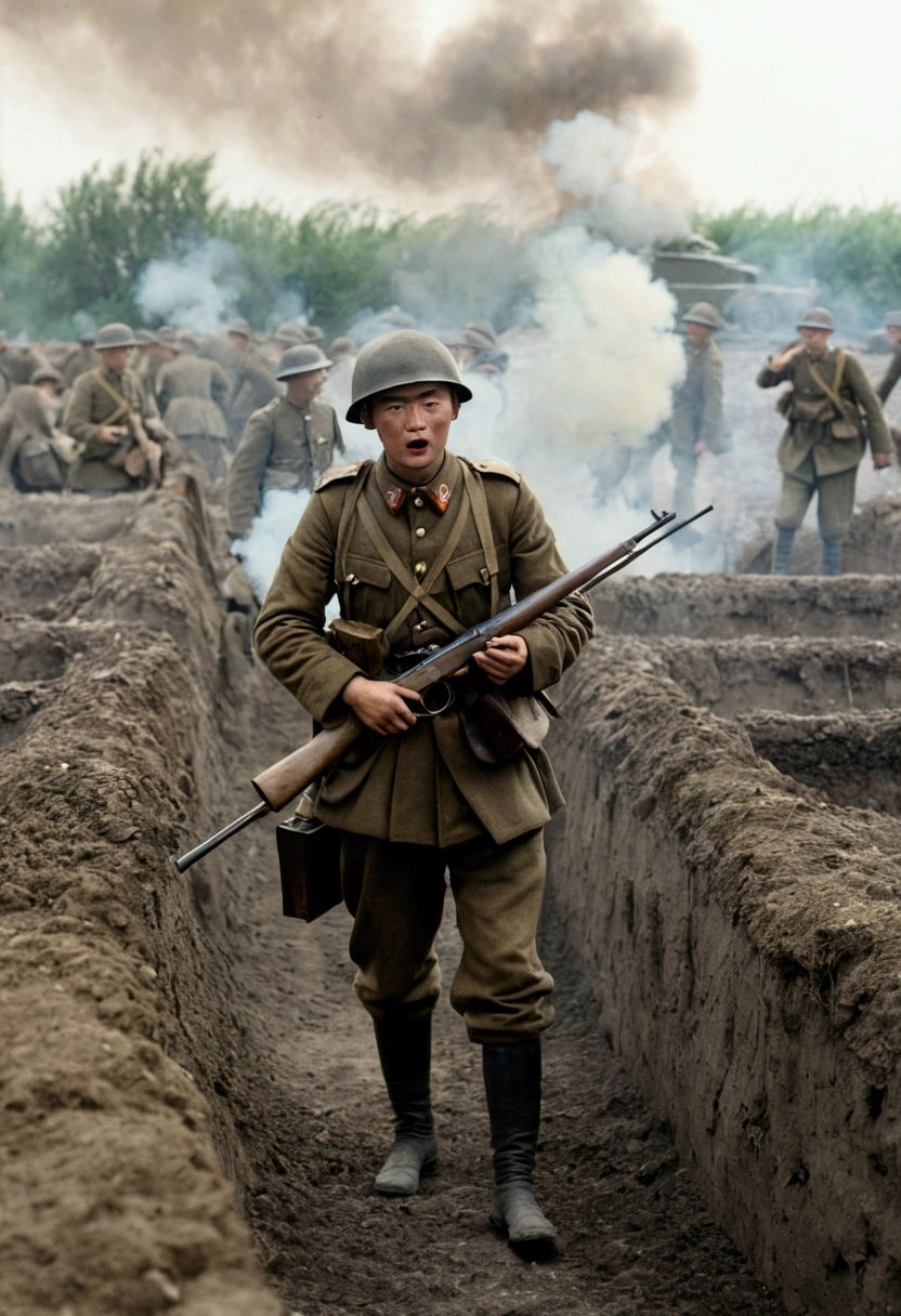 Soldiers standing in a field，Smoke in the background, World War I照片, World War I照片, 用World War II相机拍摄, war photos, World War II, Battlefield scene, Battlefield Background, 对抗 World War I, World War II摄影, World War II摄影, Soldiers come under heavy fire, war photosgraph, On the war zone, war photosgraphy, World War I, In the trenches, 正在In the trenches驻守的士兵, 正在In the trenches驻守, 从In the trenches摄影, World War 1 trench photos, Close-up of soldier holding gun, 一个Close-up of soldier holding gun, Close-up of a soldier holding a gun, European soldiers, European battlefield, German soldiers, German war, 