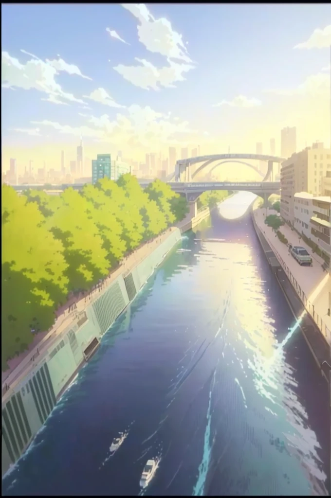 there is a picture of a river running through a city, anime scenery, style of makoto shinkai, anime background art, anime scenery concept art, beautiful anime scenery, anime background, makoto shinkai style, in style of makoto shinkai, beautiful anime scene, anime scene, anime landscape, makoto shinkai. —h 2160