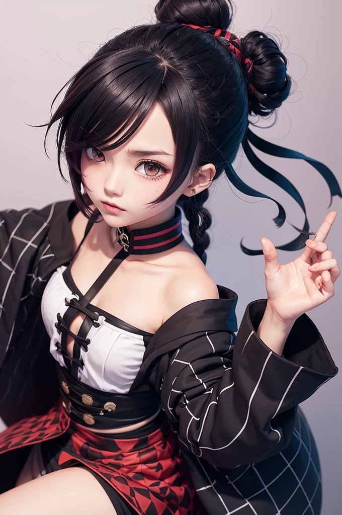 Create a 2D character in the style of kimetsu no yaiba