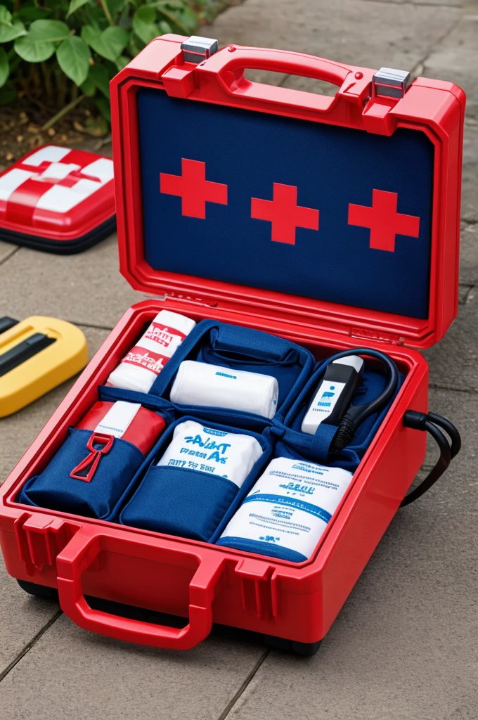 A logo for an electric first aid kit called medalert