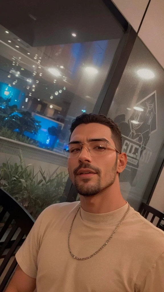 An image with a celebrity wearing funny glasses