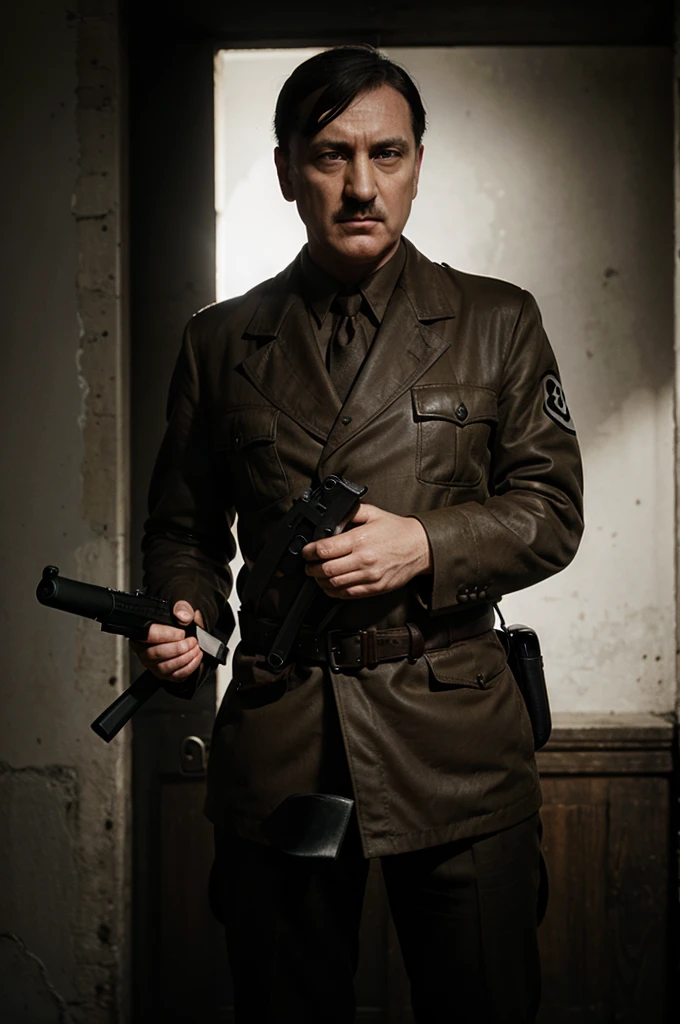 elaborates hitler holding a gun to his forehead