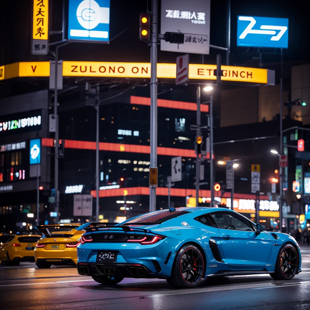 neon xenon super car, tokyo night