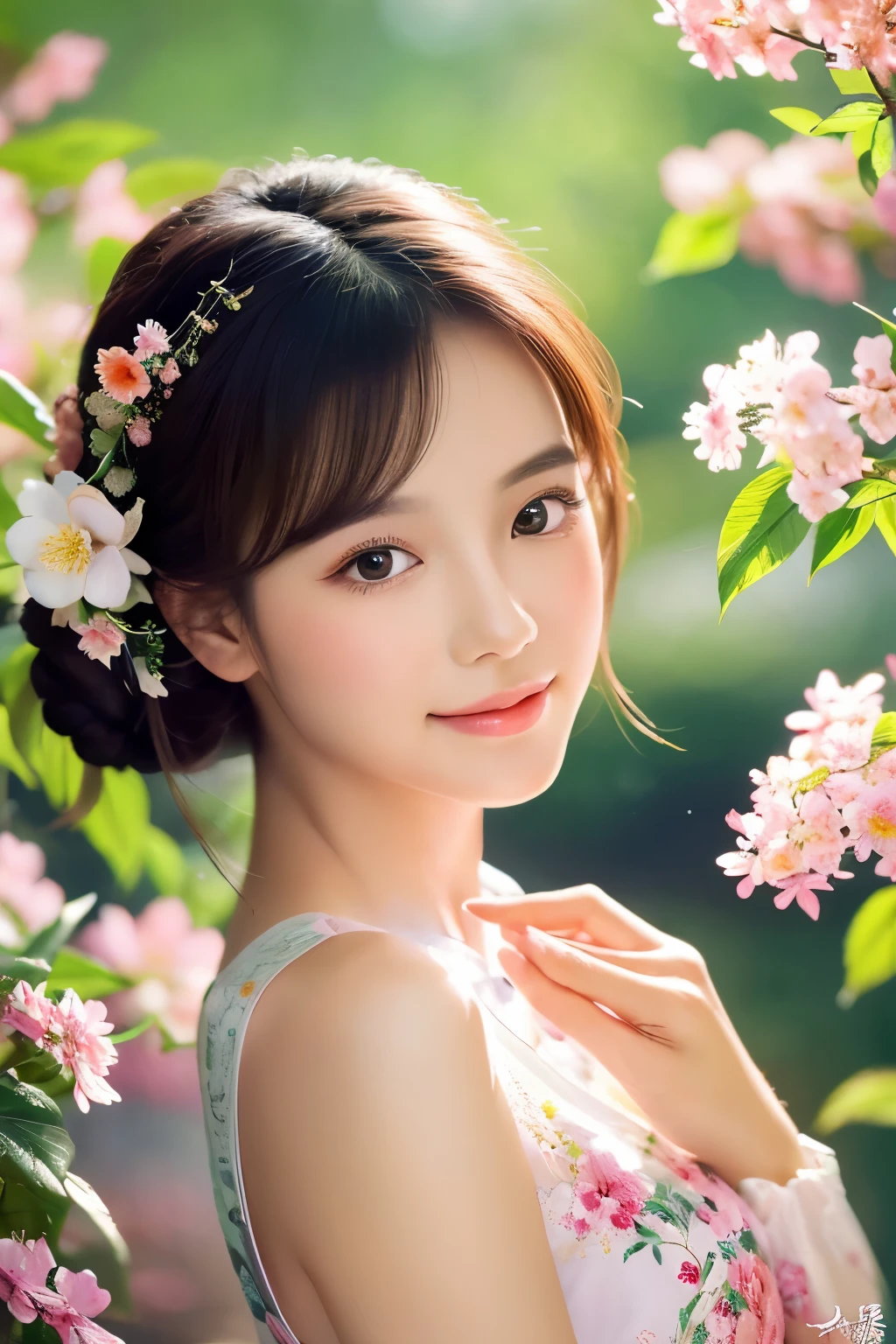 Girl with exquisite facial details, beautiful lips and eyes, beauty of china, in the garden, Wearing a traditional cheongsam, With a graceful posture and a calm look. She is surrounded by blooming flowers and lush greenery.. The sunlight shines softly through the leaves, Gives her face a soft, warm glow. The artwork is created using oil painting techniques, Emphasis on ultra-detailed brushwork and realistic depiction. The colors are bright and vibrant, With a touch of romanticism. The overall image quality is top notch, 4K resolution and photorealistic details. The lighting is、Enhance the beauty of girls、Carefully designed to create a tranquil and peaceful atmosphere.