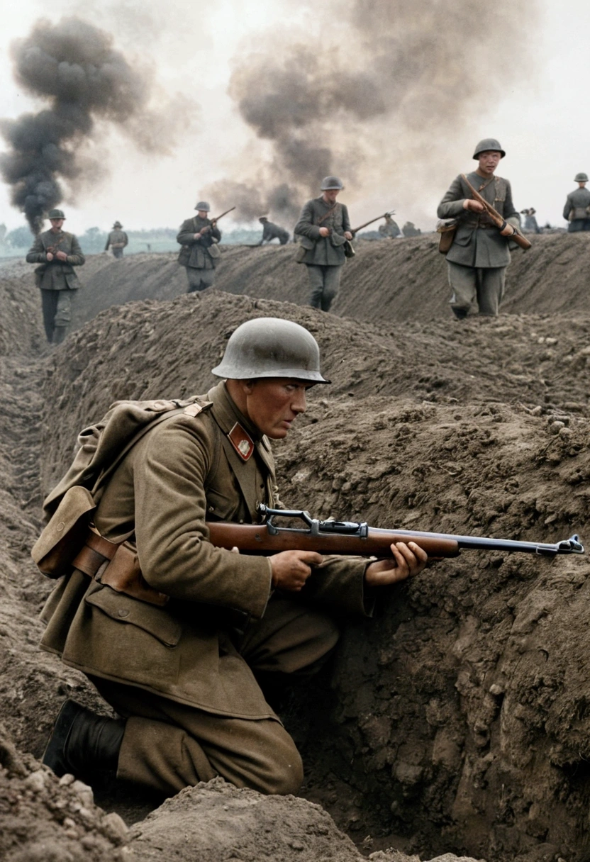 Soldiers standing in a field,Smoke in the background, World War I照片, World War I照片, 用World War II相机拍摄, war photos, World War II, Battlefield scene, Battlefield Background, 对抗 World War I, World War II摄影, World War II摄影, Soldiers come under heavy fire, war photosgraph, On the war zone, war photosgraphy, World War I, In the trenches, 正在In the trenches驻守的士兵, 正在In the trenches驻守, 从In the trenches摄影, World War 1 trench photos, Close-up of soldier holding gun, 一个Close-up of soldier holding gun, Close-up of a soldier holding a gun, European soldiers, European battlefield, German soldiers, German war, European Face, The face of the Europeans, 欧洲German war, European soldiers, White, White士兵,