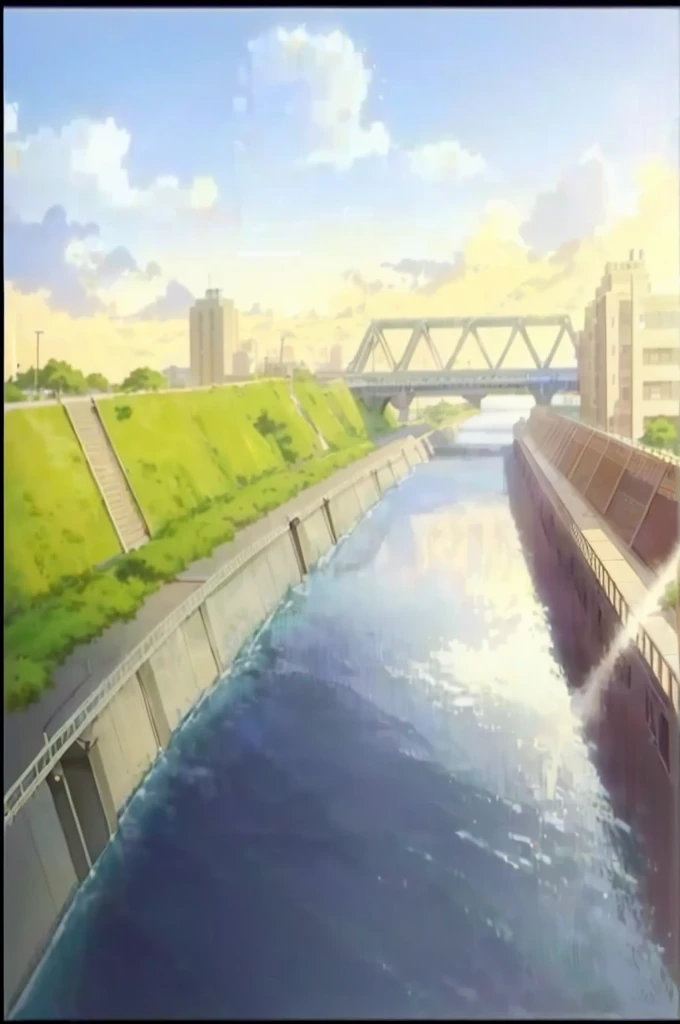 there is a picture of a river running through a city, anime scenery, style of makoto shinkai, anime background art, anime scenery concept art, beautiful anime scenery, anime background, makoto shinkai style, in style of makoto shinkai, beautiful anime scene, anime scene, anime landscape, makoto shinkai. —h 2160
