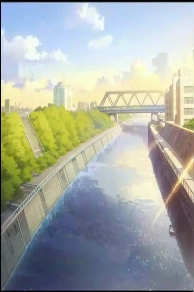 there is a picture of a river running through a city, anime scenery, style of makoto shinkai, anime background art, anime scenery concept art, beautiful anime scenery, anime background, makoto shinkai style, in style of makoto shinkai, beautiful anime scene, anime scene, anime landscape, makoto shinkai. —h 2160