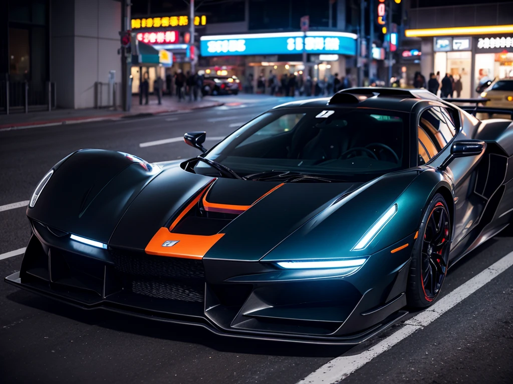 neon xenon super car, tokyo night