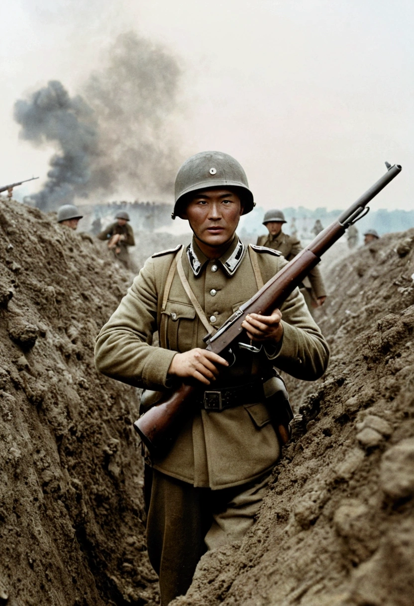 Soldiers standing in a field，Smoke in the background, World War I照片, World War I照片, 用World War II相机拍摄, war photos, World War II, Battlefield scene, Battlefield Background, 对抗 World War I, World War II摄影, World War II摄影, Soldiers come under heavy fire, war photosgraph, On the war zone, war photosgraphy, World War I, In the trenches, 正在In the trenches驻守的士兵, 正在In the trenches驻守, 从In the trenches摄影, World War 1 trench photos, Close-up of soldier holding gun, 一个Close-up of soldier holding gun, Close-up of a soldier holding a gun, European soldiers, European battlefield, German soldiers, German war, European Face, The face of the Europeans, 欧洲German war, European soldiers, White, White士兵, White，German Wehrmacht, 