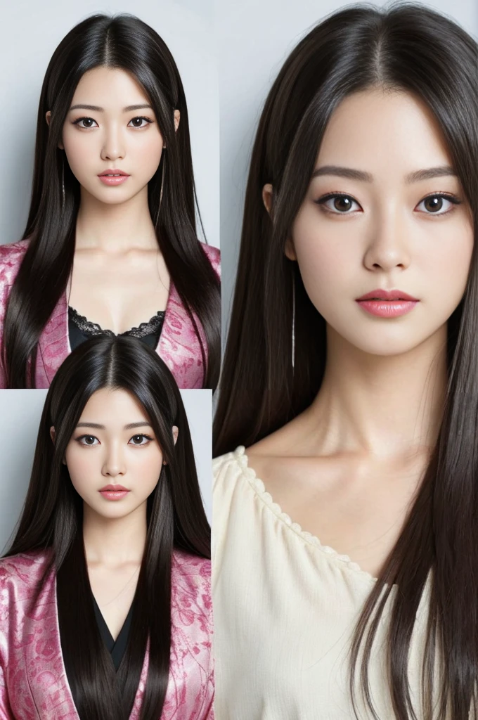8K super resolution、Beautiful woman、one woman、black hair:1.1、highly detailed face、detailed lips、important、(eyes are in focus)、double eyelid、Eyes of the Princess、 beautiful japanese woman、beautiful japanese girl、 sensual lip、bewitching body、Bust Size 82、8 life size、Standing facing the front with a good balance between the left and right sides、20's、(20-year-old)、perspective、cute smile, Wearing a one-piece silk dress with a thin lace pattern、Hair fluttering in the wind、important(Detailed number and shape of hands)、clear image、detailed eye sparkles、Super realistic and detailed background with light shining into the forest from diagonally to the left and behind.、color々hairstyle、I can see your chest