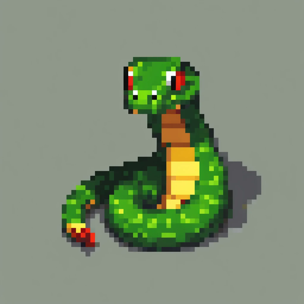 snake, Pixel art, PixArFK,