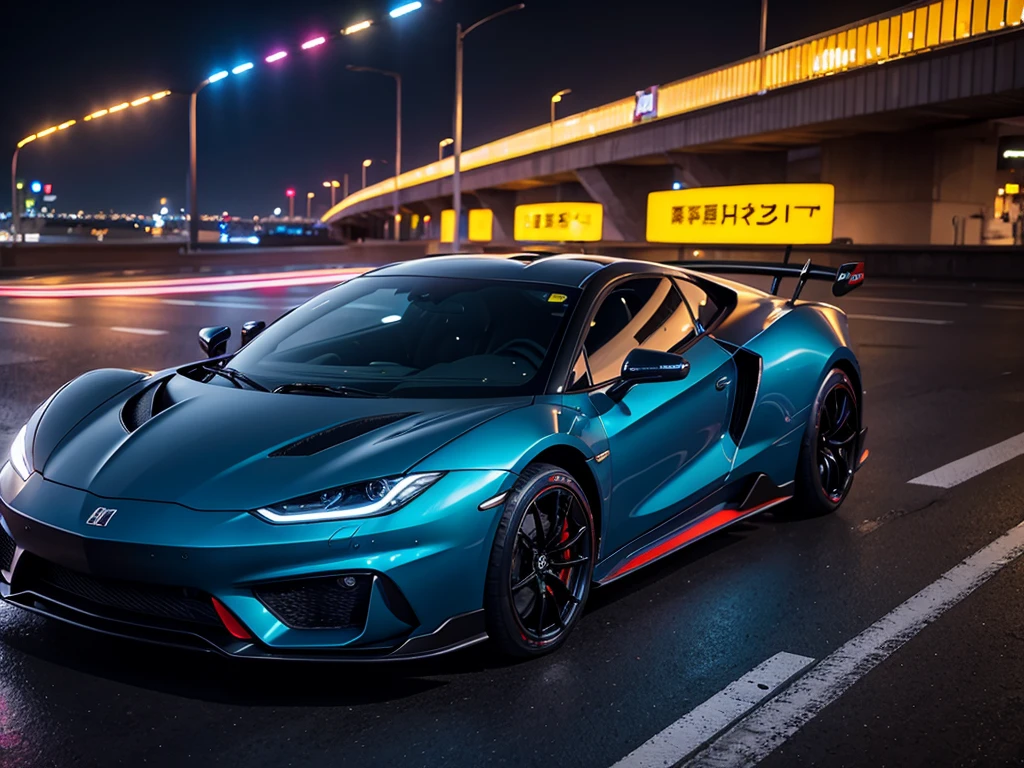 neon xenon super car, tokyo night
