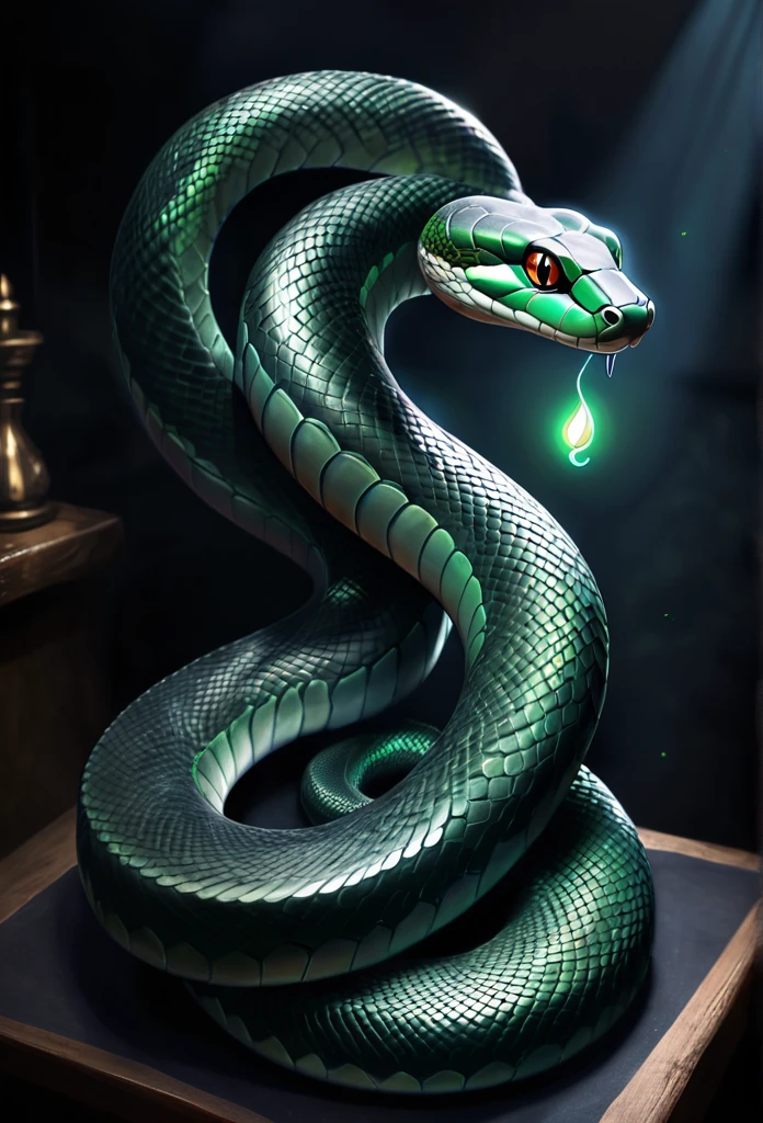Tattoo sketch, snake, scale, magic, Dim lighting
