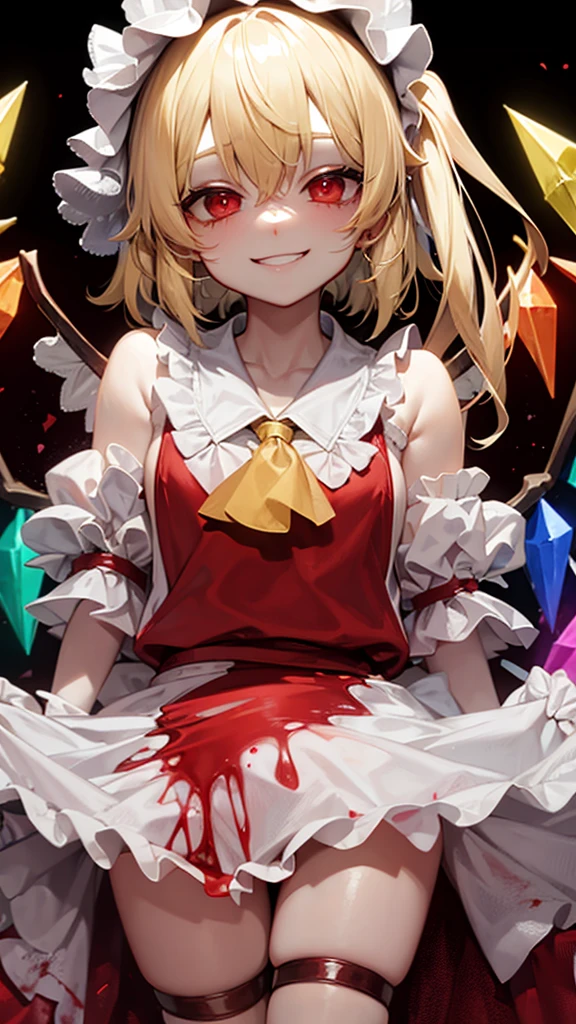 Flandre smiling while covered in blood