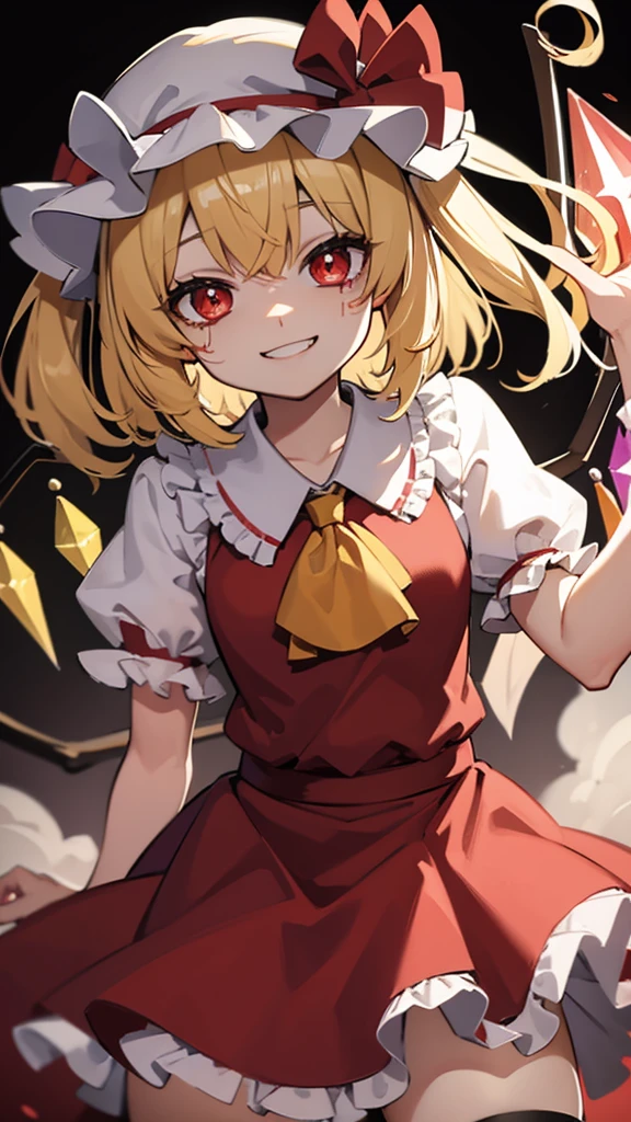 Flandre smiling while covered in blood