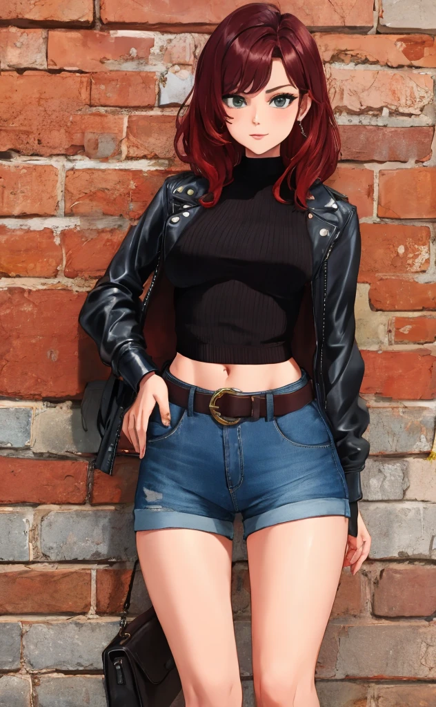 woman wearing only leather belts