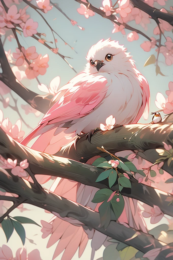 painting of a bird with a pink breast sitting on a branch, by David Park, by Nancy Spero, painted in acrylic, by Lin Liang, by Ma Lin, by Mary Elizabeth Groom, by Mary Byfield, oil painted, by Elizabeth MacNicol, by Chen Lin, by Mary Anne Ansley, by Nancy Stahl, inspired by Paul Bird