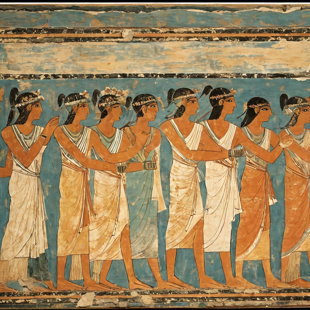 Ancient Greek civilization Greek art style mural Hu Yan