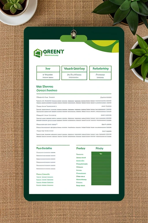 ((Best Quality)), (detailed), corporate sheet with green elements