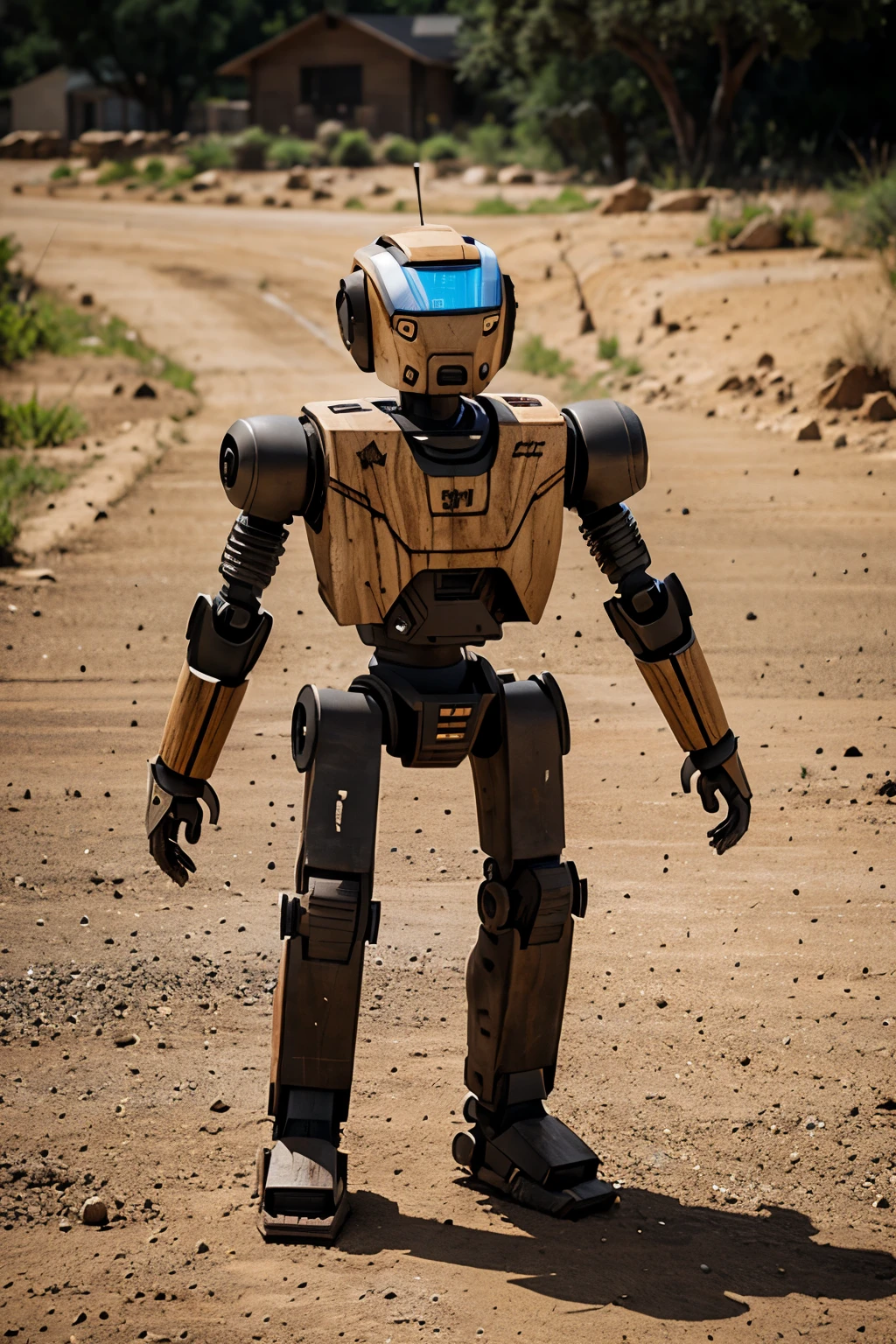 Need an African robot made of wood and gravel