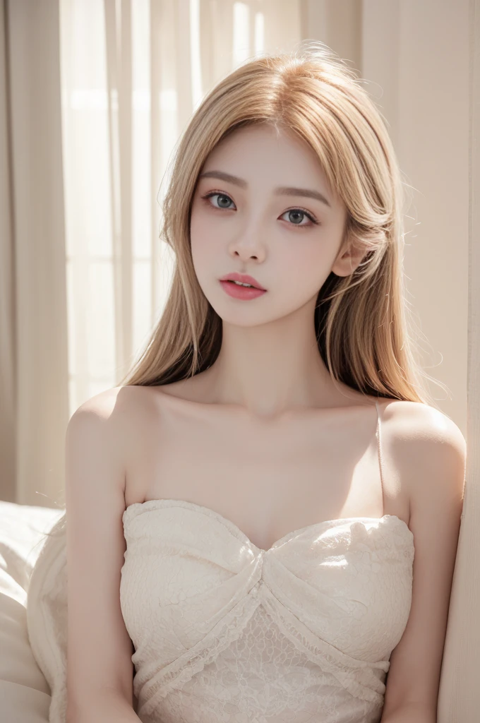 (high details:1.4)、(surrealism:1.4)、(soft lighting:1.05)、32,000、1 woman、realistic lighting、face lighting、ray tracing、(brightened light:1.2)、(improve quality:1.4)、(Realistic textured skin of the highest quality:1.4)、original photo, lifelike, full body woman love, bed, soggy, big bust, stylish hairstyle, pale skin, black eye, pink lips, (Beloved), (:1.1), ~Through, detailed background, detailed face, delicate eyes, good hair, Anatomically correct body, elastic skin, make up, masterpiece