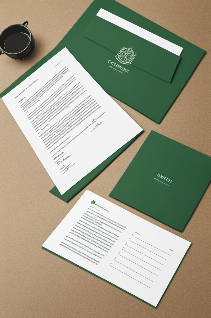 Corporate sheets, legal size, letter and half letter with green elements 