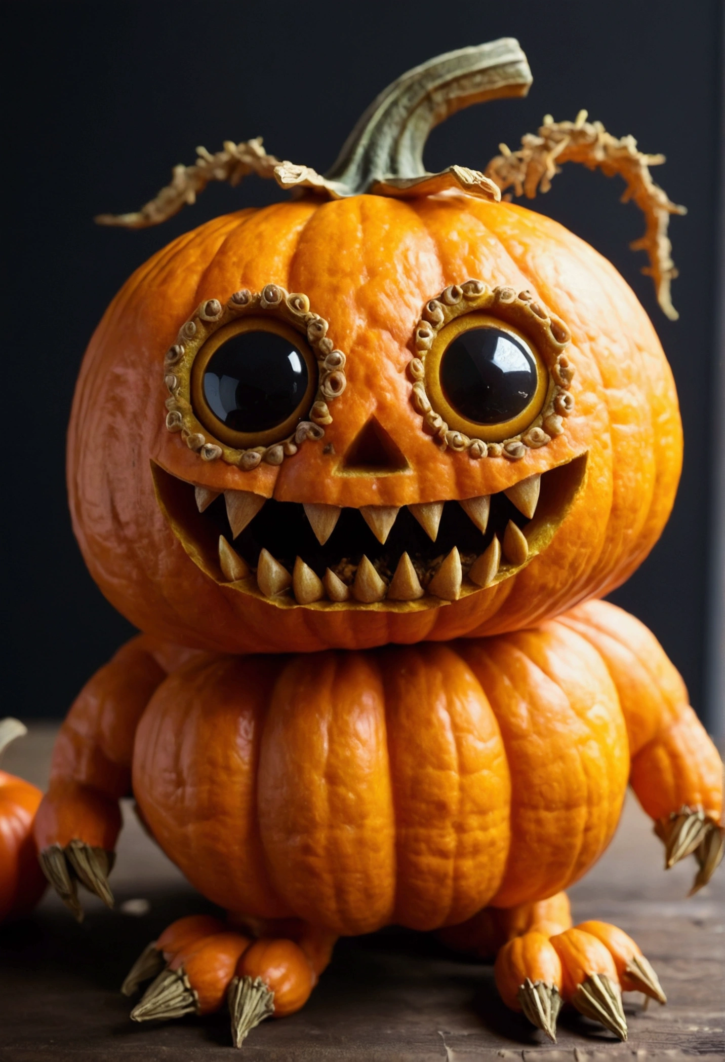Cute little pumpkin monster