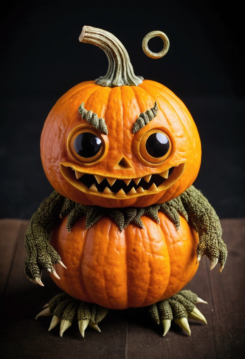 Cute little pumpkin monster