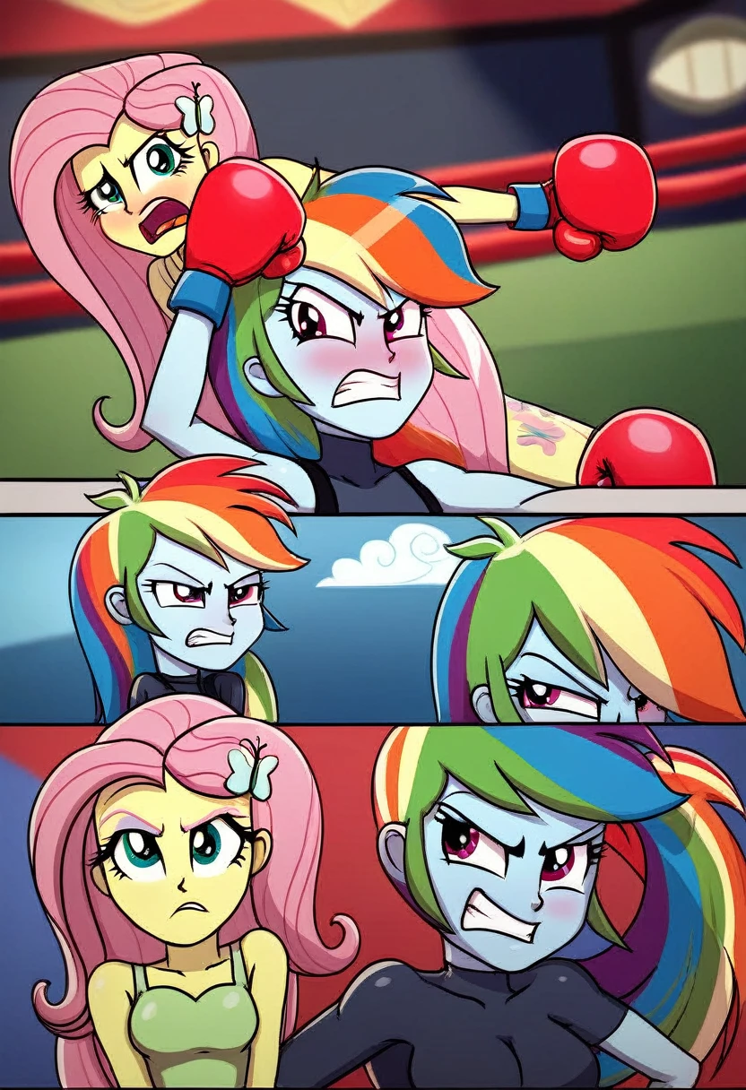 Eqg rainbow dash bodystocking boxing angry fluttershy