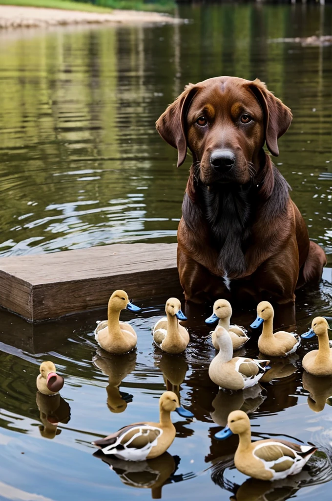 dog and ducks