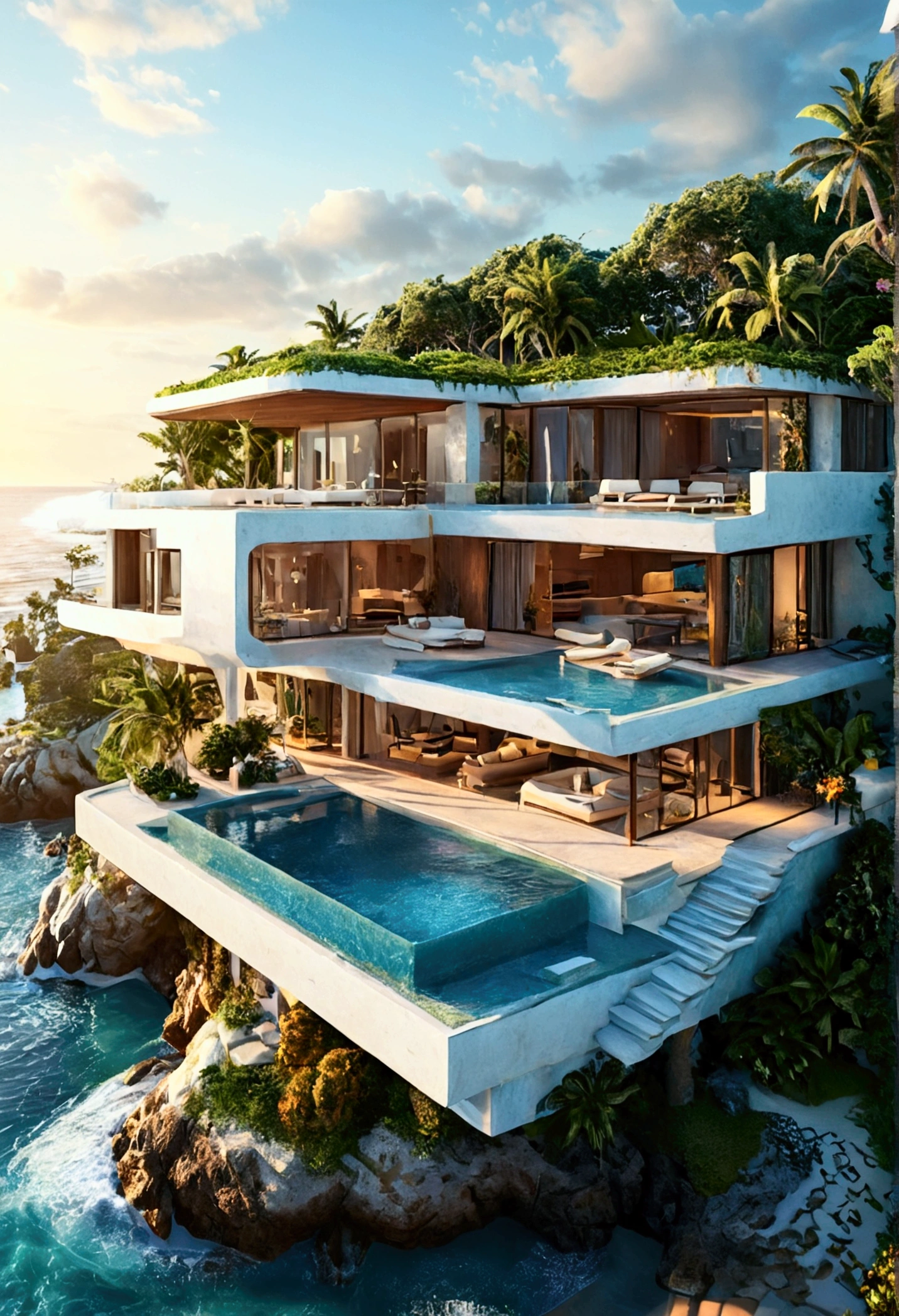 dream house by the beach- magical- ultra real